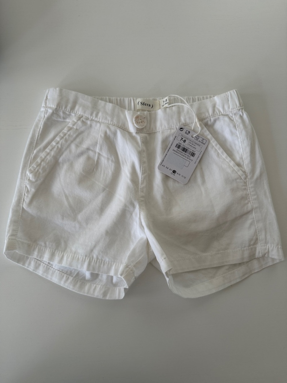 Sfera Girls' White Cotton Shorts